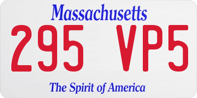 MA license plate 295VP5