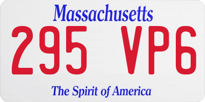 MA license plate 295VP6
