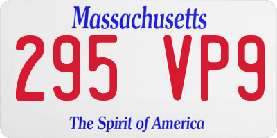 MA license plate 295VP9