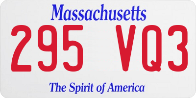 MA license plate 295VQ3