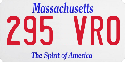 MA license plate 295VR0