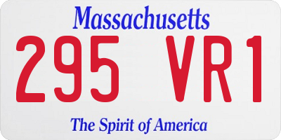 MA license plate 295VR1