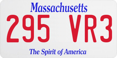 MA license plate 295VR3