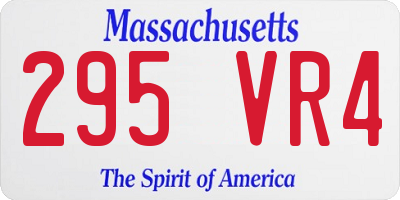 MA license plate 295VR4