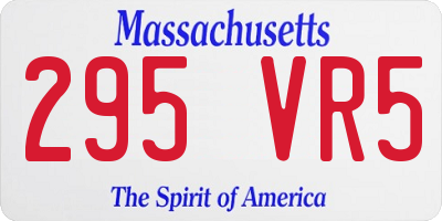 MA license plate 295VR5