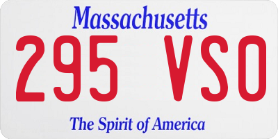 MA license plate 295VS0