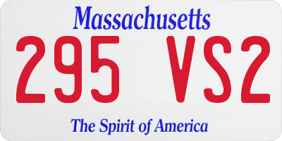 MA license plate 295VS2