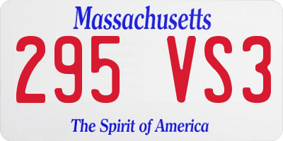 MA license plate 295VS3