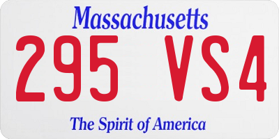 MA license plate 295VS4