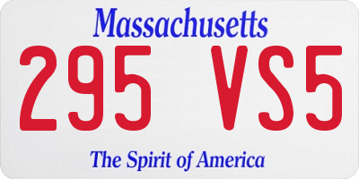 MA license plate 295VS5