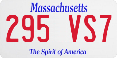 MA license plate 295VS7