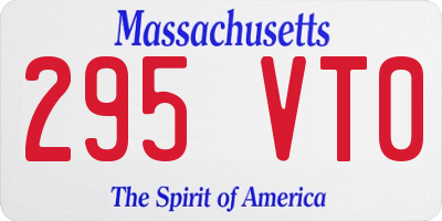 MA license plate 295VT0