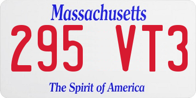 MA license plate 295VT3