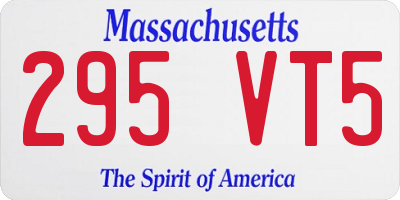 MA license plate 295VT5