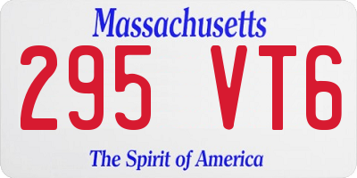 MA license plate 295VT6