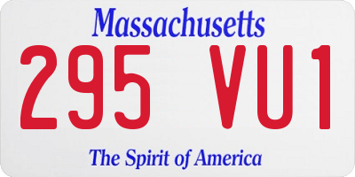MA license plate 295VU1