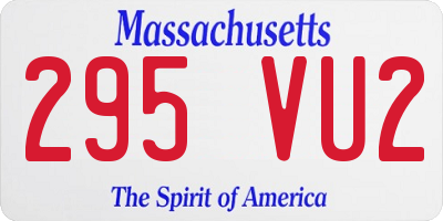 MA license plate 295VU2