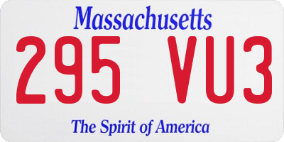 MA license plate 295VU3