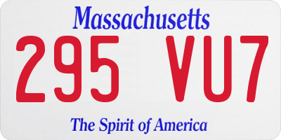 MA license plate 295VU7