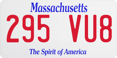 MA license plate 295VU8
