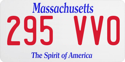 MA license plate 295VV0