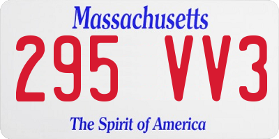 MA license plate 295VV3