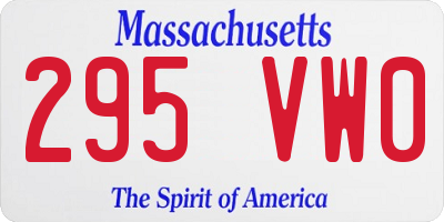 MA license plate 295VW0