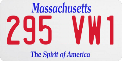 MA license plate 295VW1