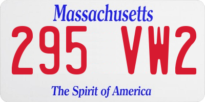 MA license plate 295VW2