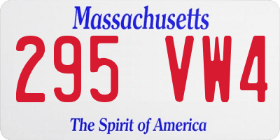 MA license plate 295VW4
