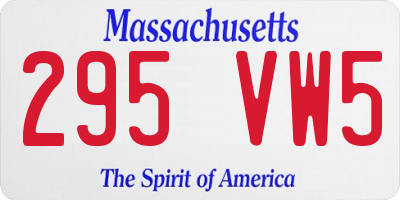 MA license plate 295VW5