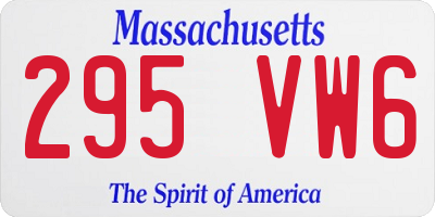 MA license plate 295VW6