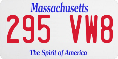 MA license plate 295VW8
