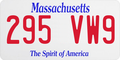 MA license plate 295VW9