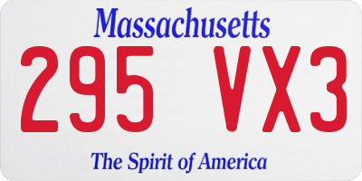 MA license plate 295VX3