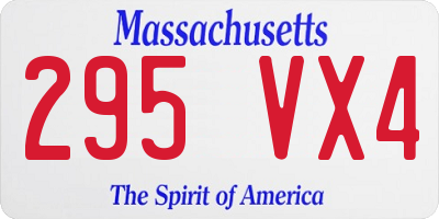 MA license plate 295VX4