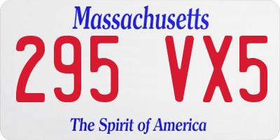 MA license plate 295VX5