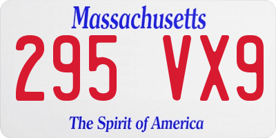 MA license plate 295VX9
