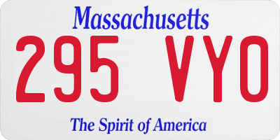 MA license plate 295VY0