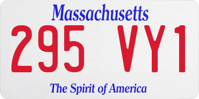 MA license plate 295VY1