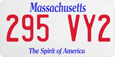 MA license plate 295VY2