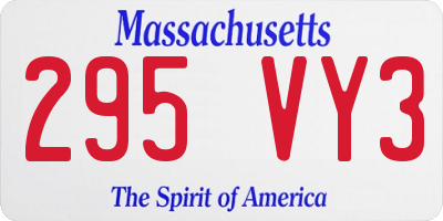 MA license plate 295VY3
