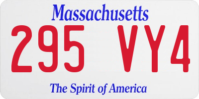 MA license plate 295VY4