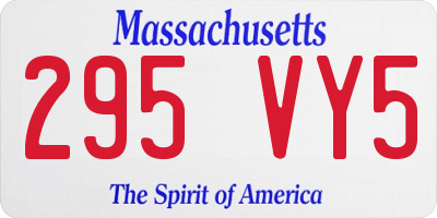 MA license plate 295VY5