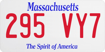 MA license plate 295VY7