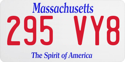 MA license plate 295VY8