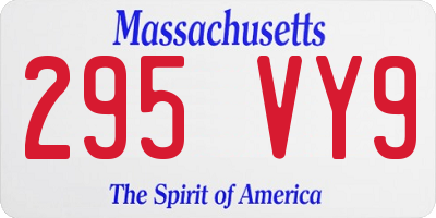 MA license plate 295VY9