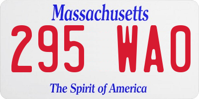 MA license plate 295WA0