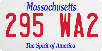 MA license plate 295WA2