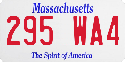 MA license plate 295WA4